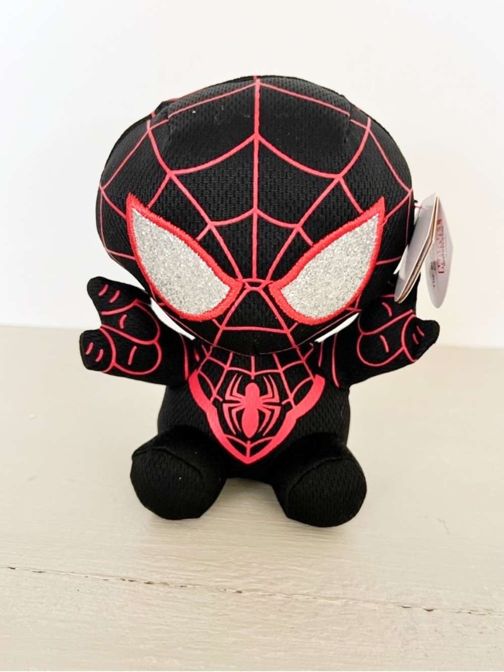 NWT TY Beanie Baby Miles Morales Spider-Man Marvel 6” Glitter Eyes